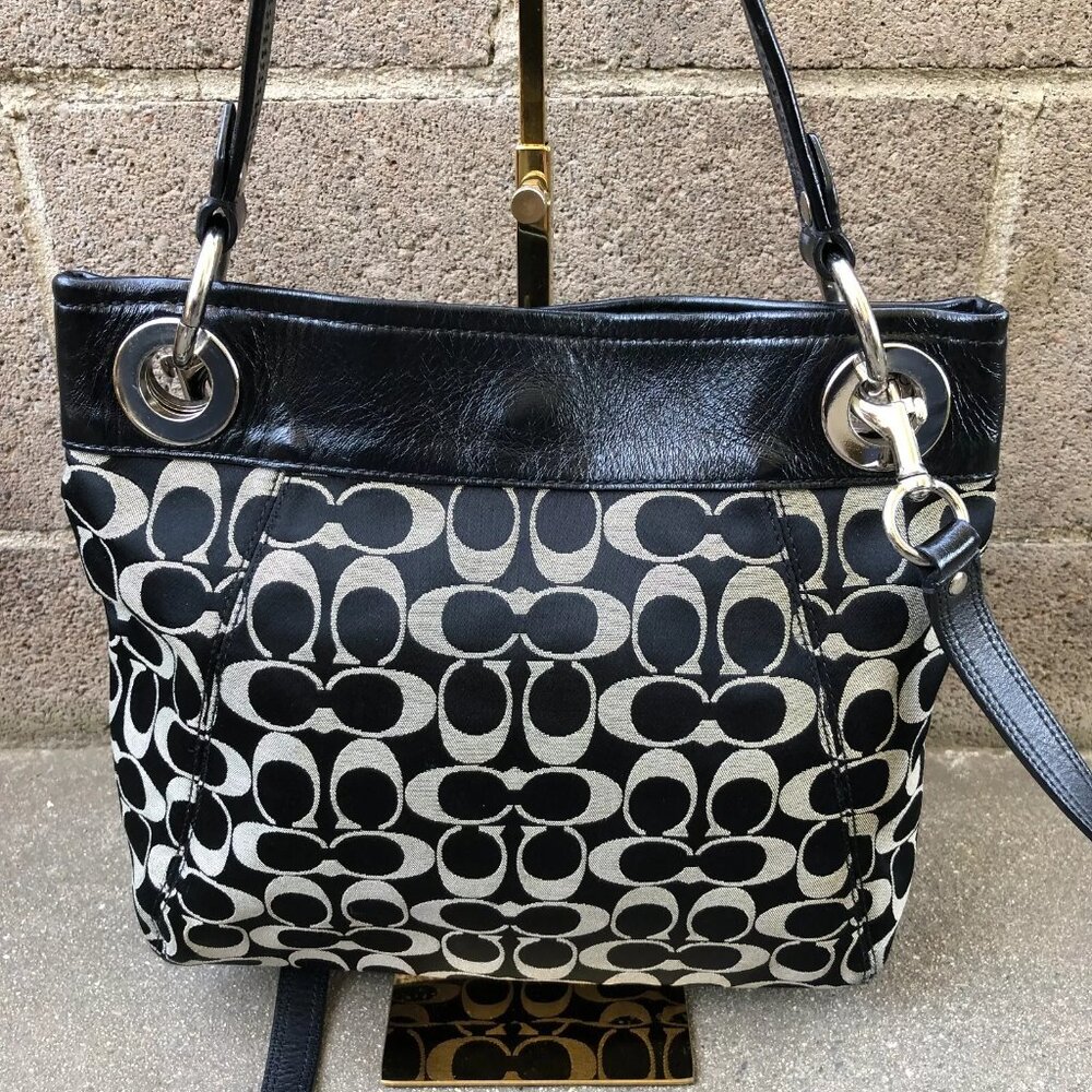 COACH Ashley Signature Purse Convertible Crossbody Shoulder Bag Monogram F17599 - Picture 2 of 11